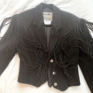 Vintage Western Fringe Suede Jacket